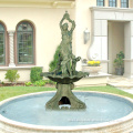 Hot Sale Outdoor brass water fountain with lady and child statues